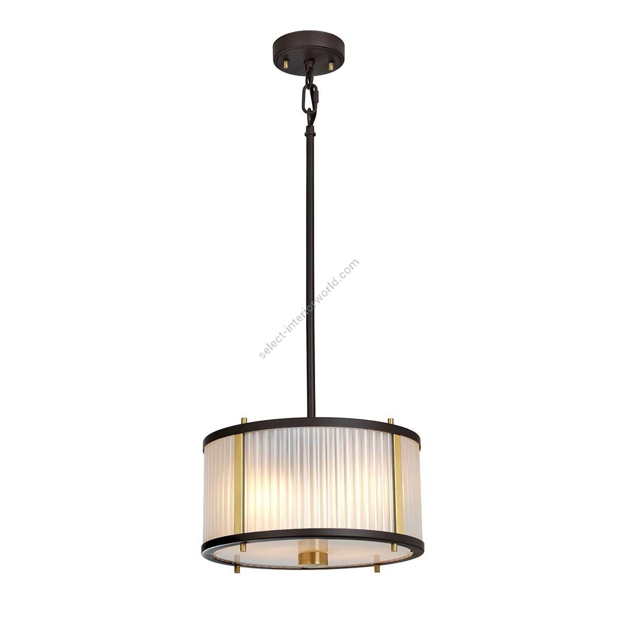 Elstead Lighting / Pendant Lights / Corona 2 Light Pendant - Museum Bronze Dark Brown Painted / Aged Brass