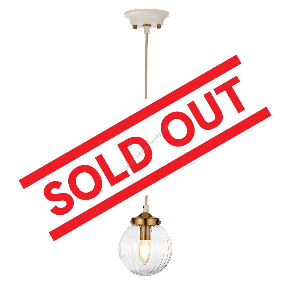 Elstead Lighting / Pendant Lights / Cosmos 1 Light Pendant - Cream Painted and Aged Brass