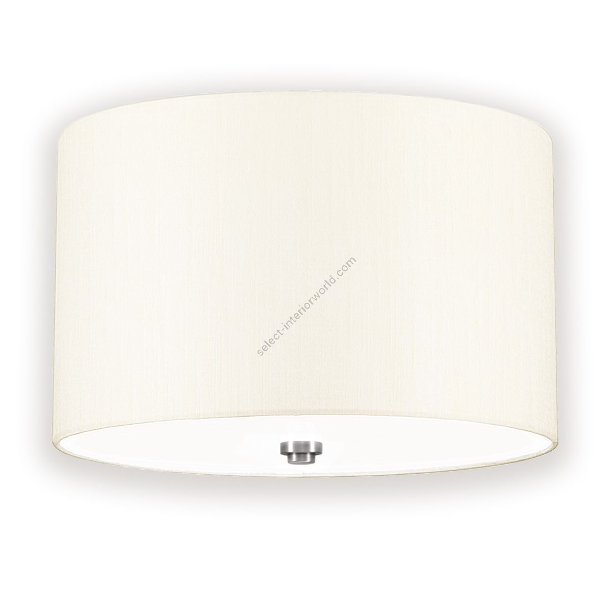 Elstead Lighting / / Fletcher 14"" Flush - Polished Chrome with Ivory Shade