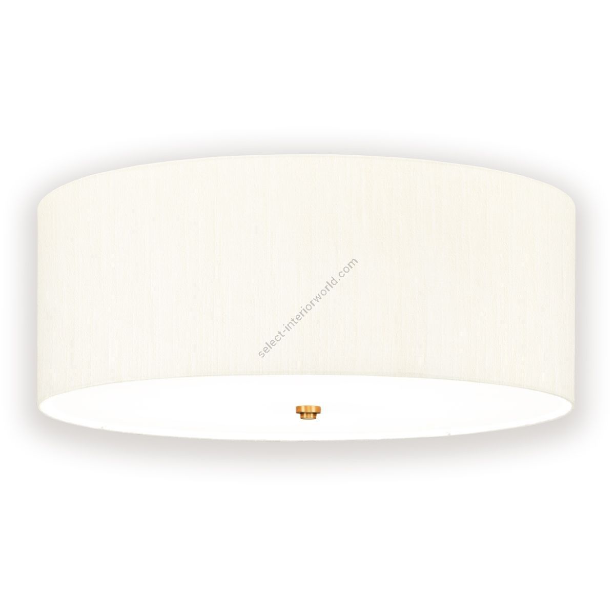 Elstead Lighting / / Fletcher 26"" Flush - Aged Brass with Ivory Shade
