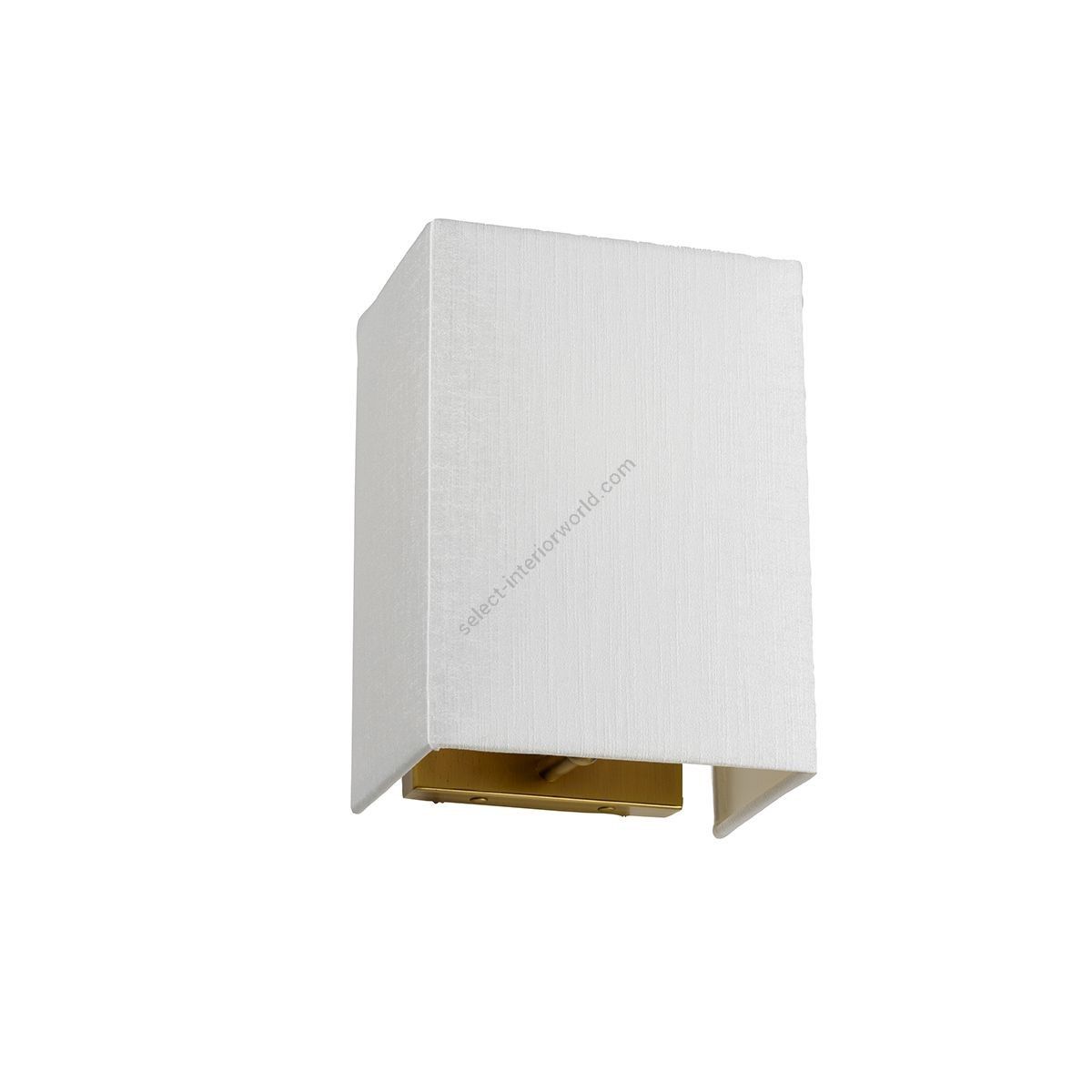 Elstead Lighting / Wall Lights / Riley Small Rectangular with Aged Brass Back Plate & Ivory Shade