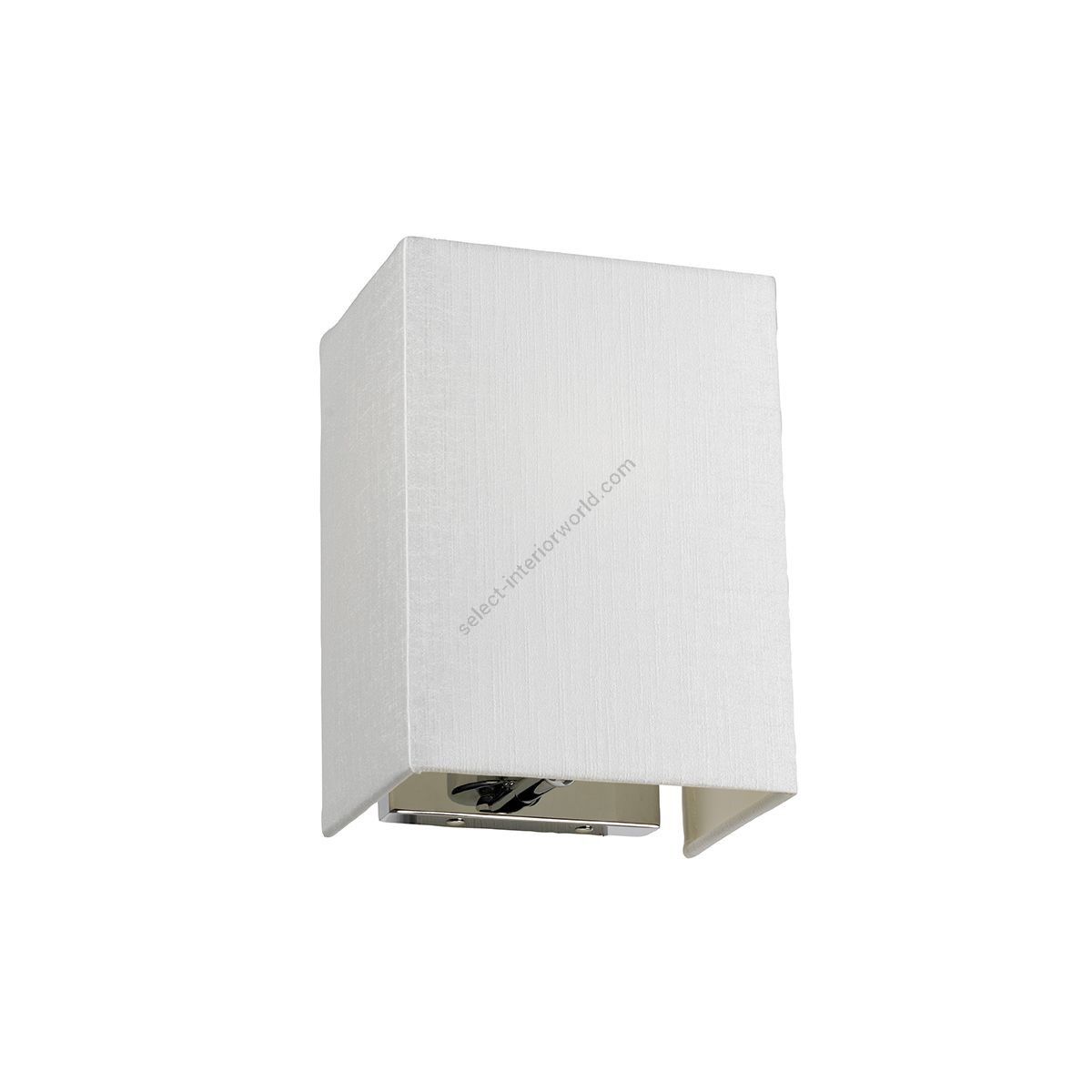 Elstead Lighting / Wall Lights / Riley Small Rectangular with Polished Chrome Back Plate & Ivory Shade