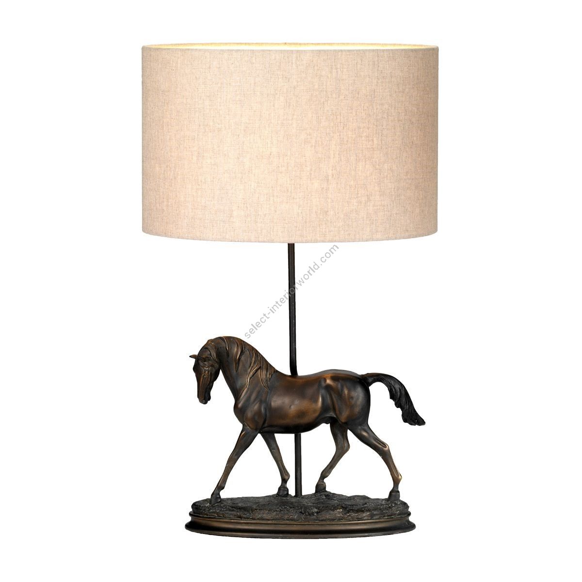 Elstead Lighting / Table Lamps / Spirit 1 Bronze Patina with Natural Shade