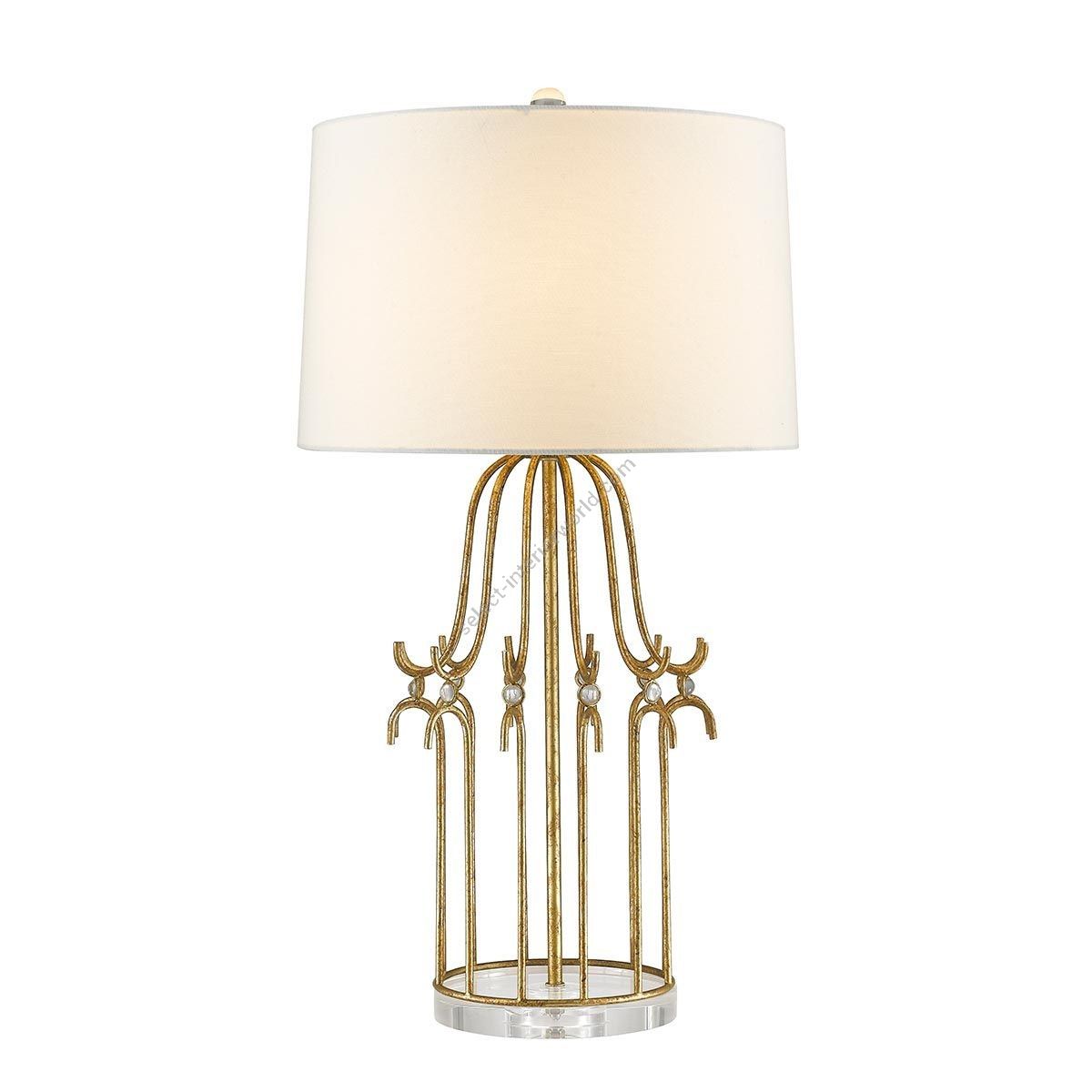 Elstead Lighting / Table Lamps / Stella 1 Distressed Gold with Cream Shade