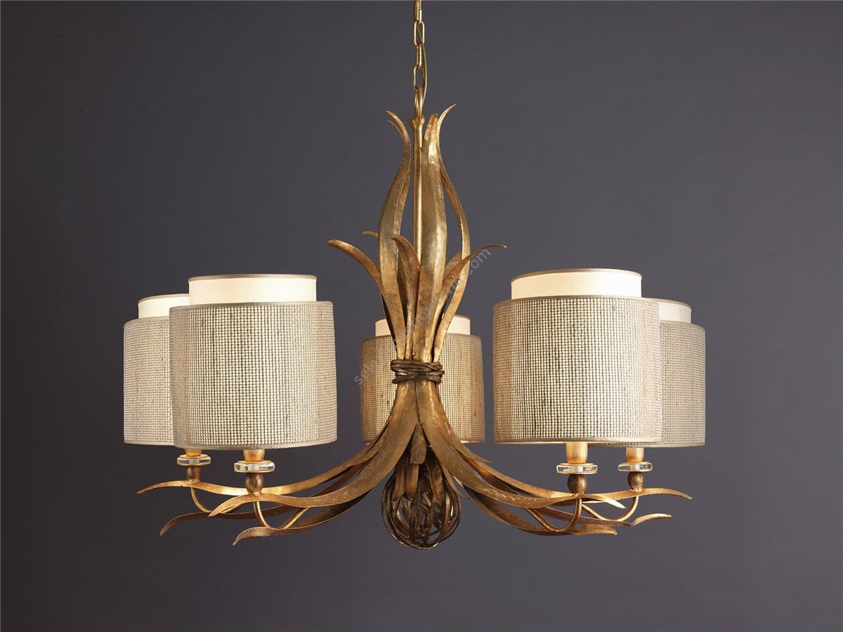 Officina Ciani / Chandeliers / with Iron Rolled Leaves HL1005CH-5 Timeless