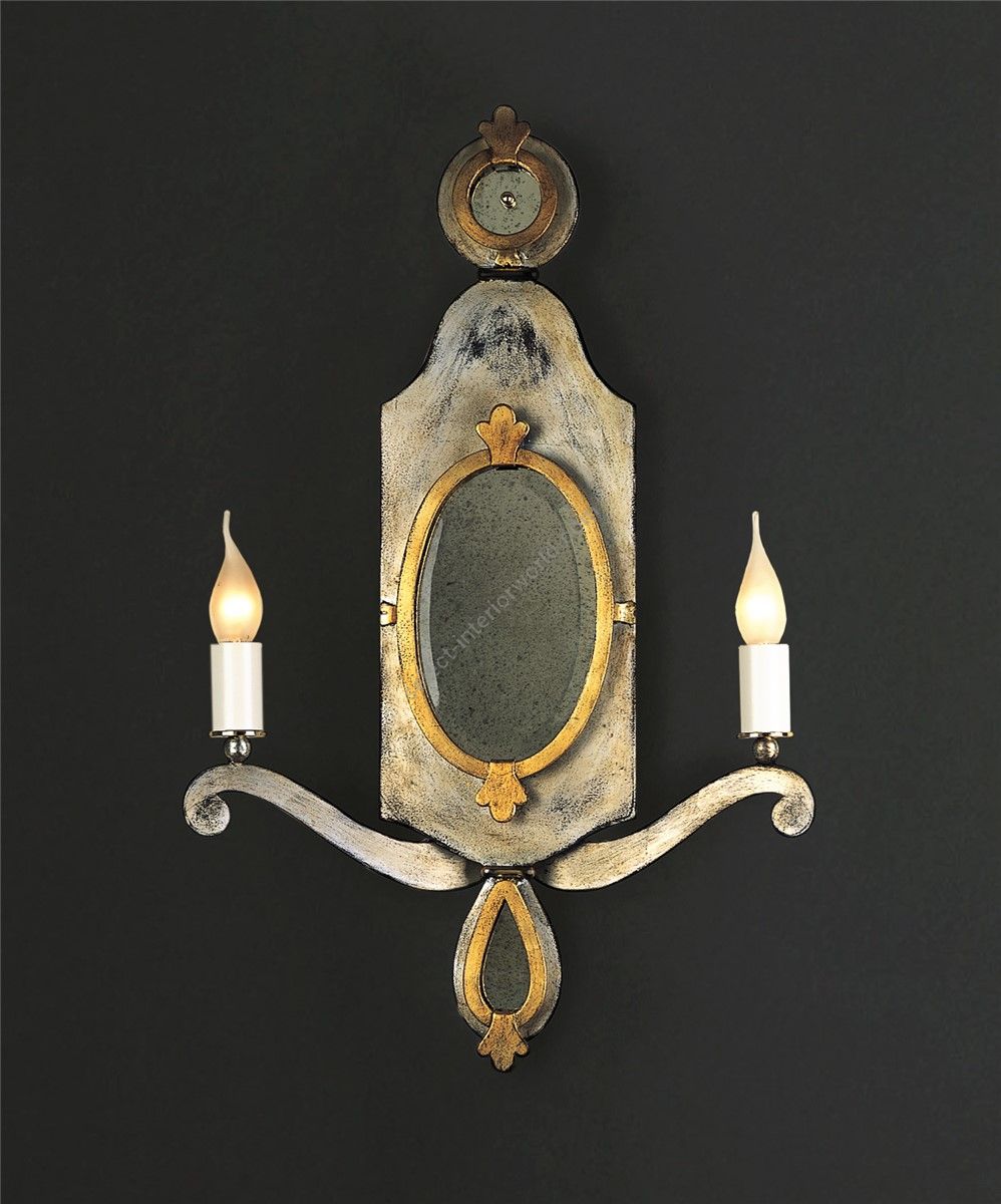 Officina Ciani / Wall Sconces / Iron with Antiqued Mirror HL1111WA-2 Delphi