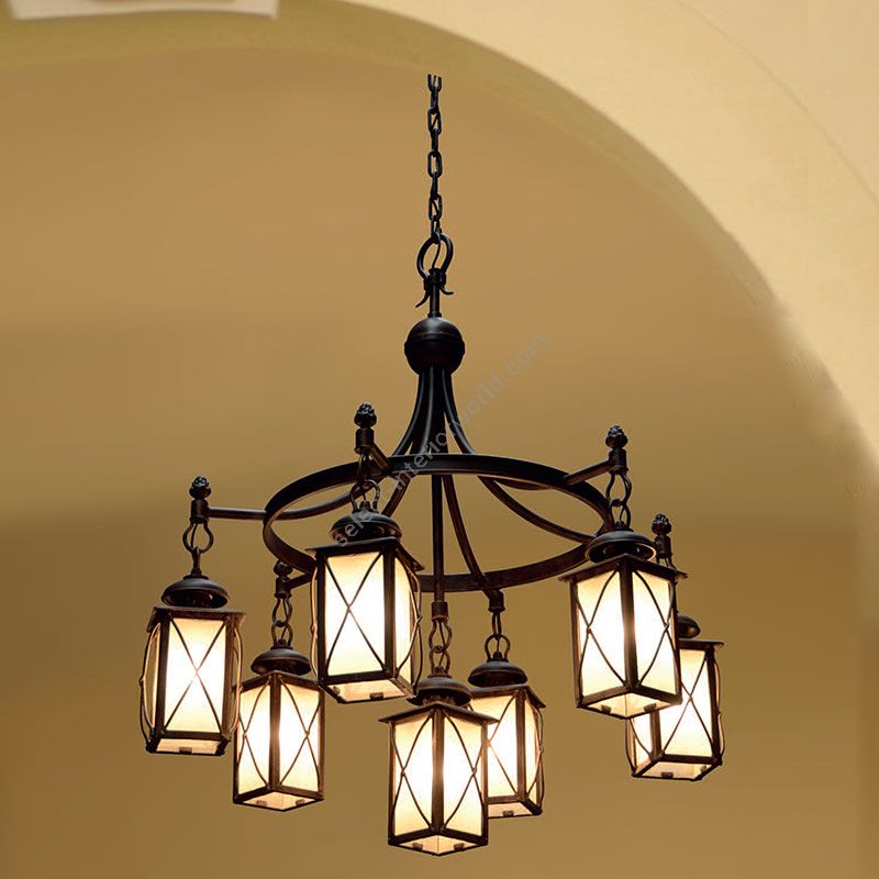 Robers / Outdoor 7-lighter Suspension Lamp with chain / HL 2588