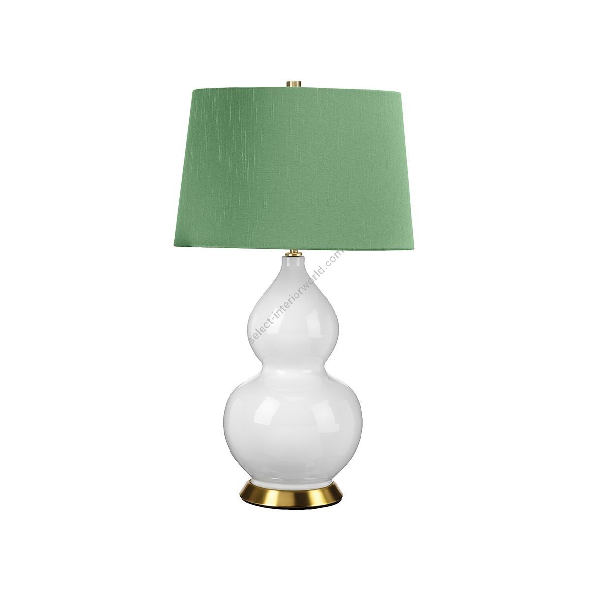 Elstead Lighting / Portable & Desk Lamps / Isla 1 Light Table Light - Aged Brass, White, Green with Okra Green Shade
