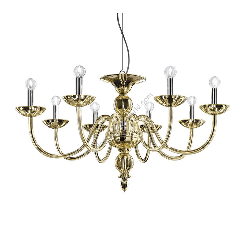 Classic Candle Chandelier with Etched Glass - Sirius 388 by Italamp