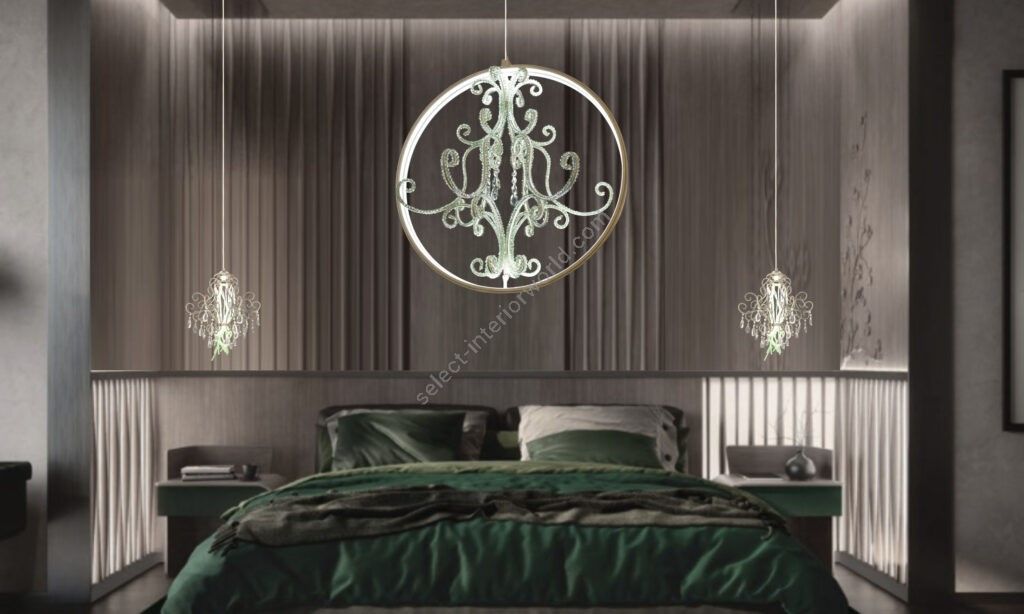 Mechini / Chandeliers / Led Wrought Iron with Clear Bohemian Crystal L-Girò-2