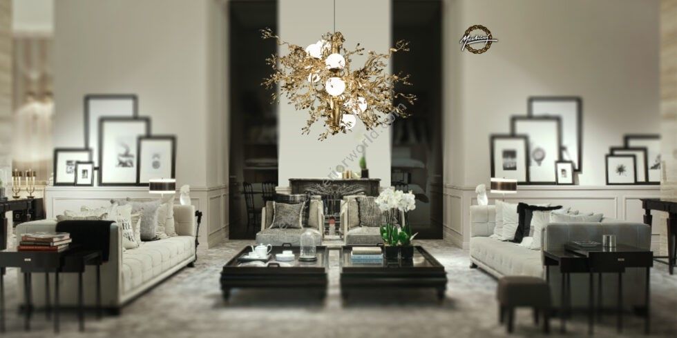 Mechini / Chandeliers / Coloured Bohemian Crystal L-MEK10/10 White Balls