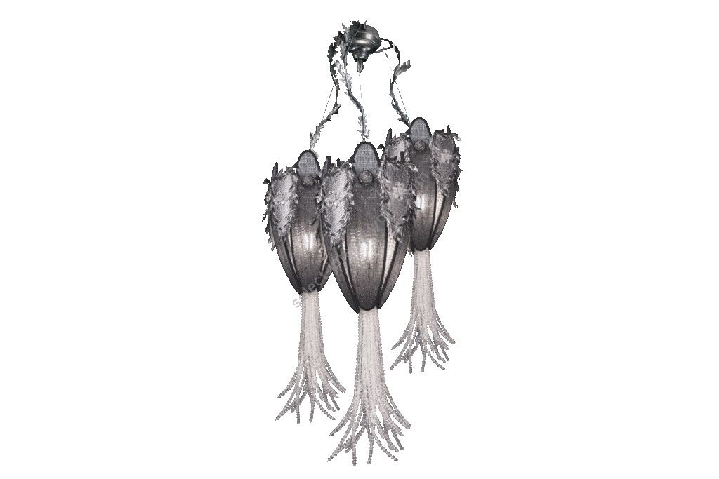 Mechini / Chandeliers / Clear Bohemian and Fabric Lampshade L-SCUDO/3 Black