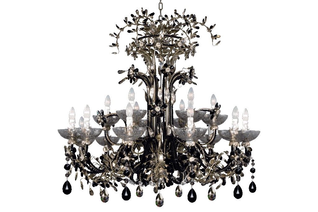 Mechini / Chandeliers / Wrought Iron with Coloured Bohemian Crystal L106/18 DC MH