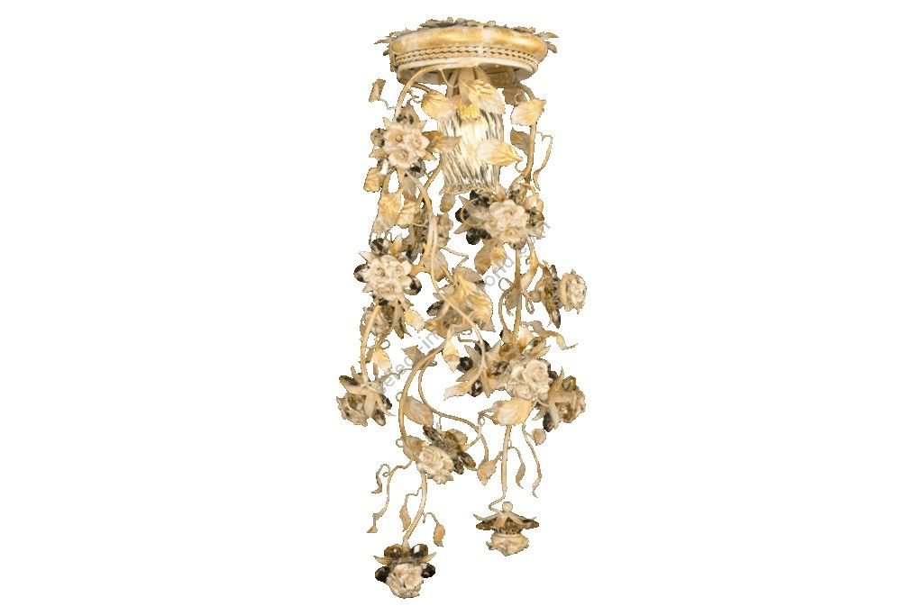 Mechini / Chandeliers / Colored Bohemian Crystal and Biscuit Ceramic L297/1