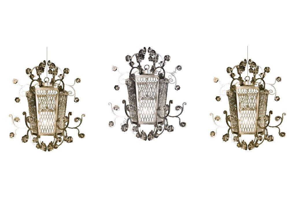 Mechini / Ceiling Lights / Wrought Iron with Clear Crystal 1 Light L335/1