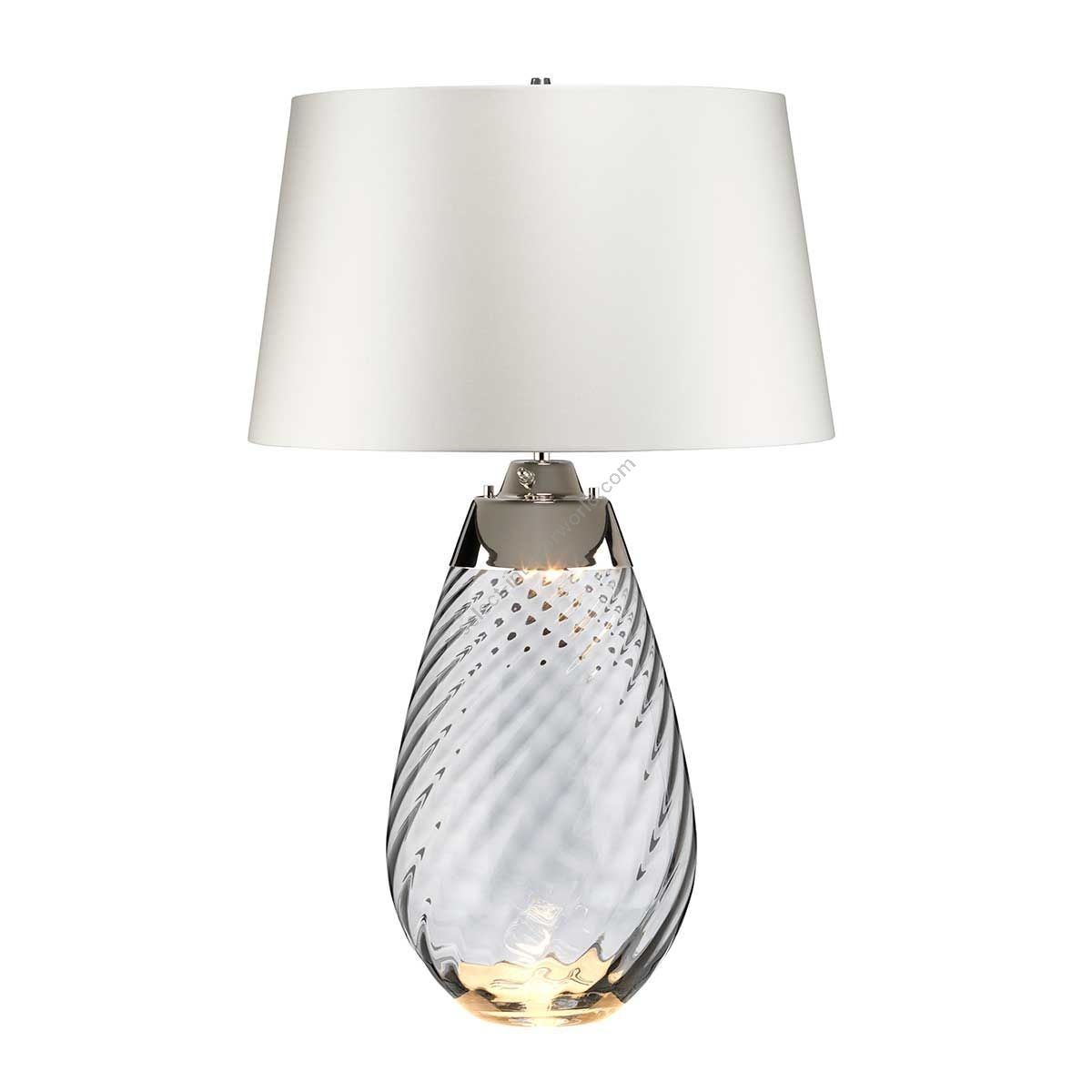 Elstead Lighting / Table Lamps / Lena Large Smoke-tinted Glass & Off-White Shade