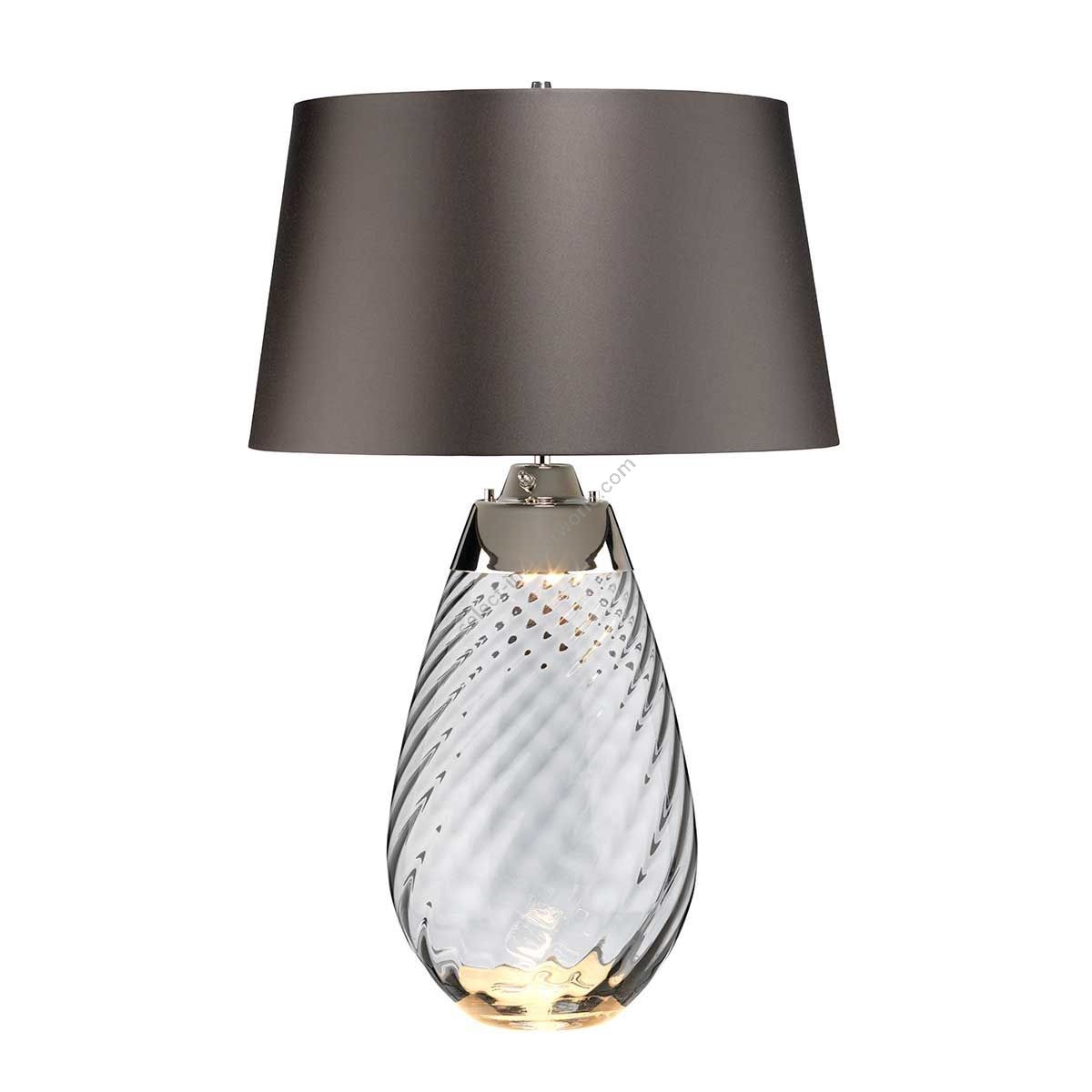 Elstead Lighting / Table Lamps / Lena Large Smoke-tinted Glass & Slate Shade