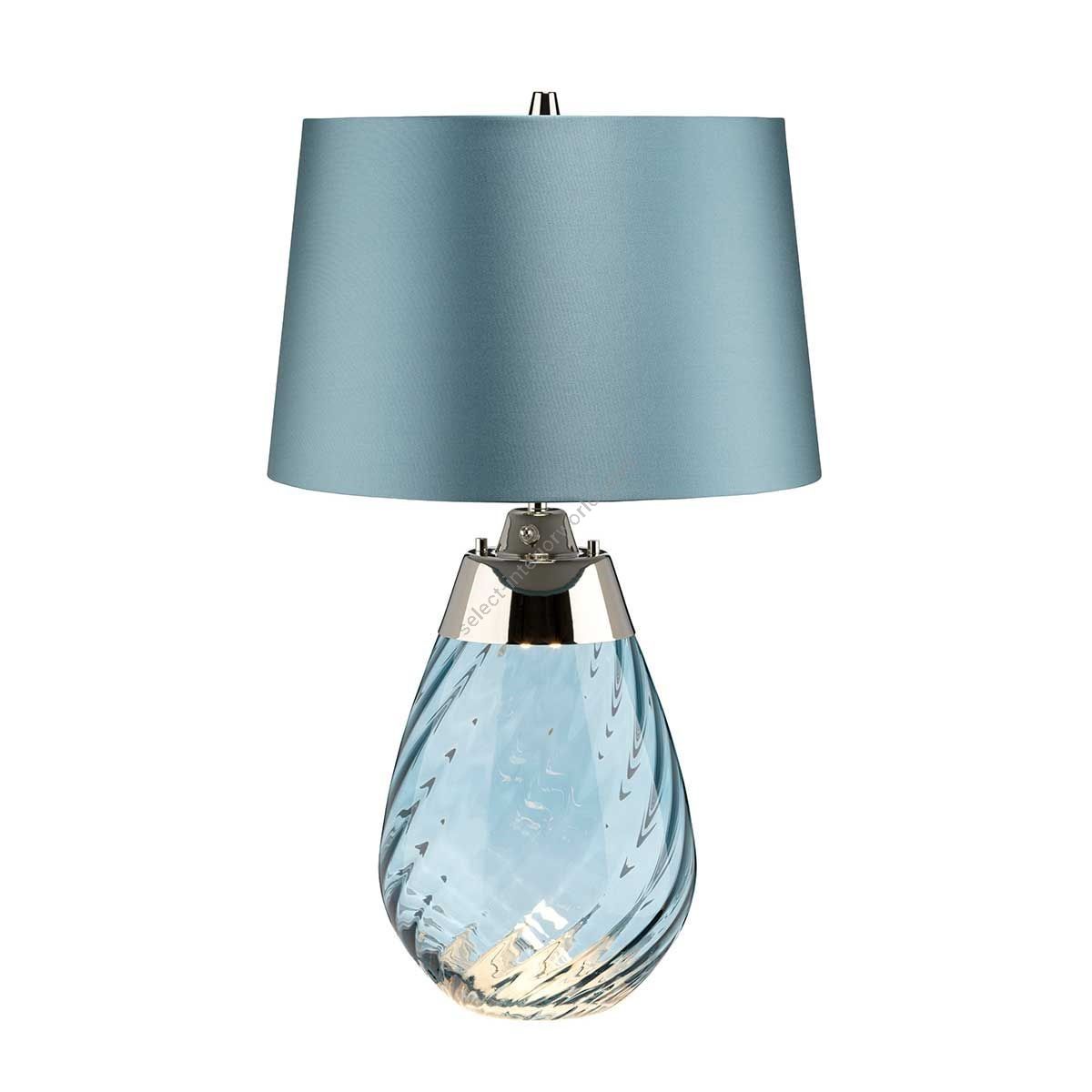 Elstead Lighting / Table Lamps / Lena Small Blue-tinted Glass & Duck Egg Blue Shade