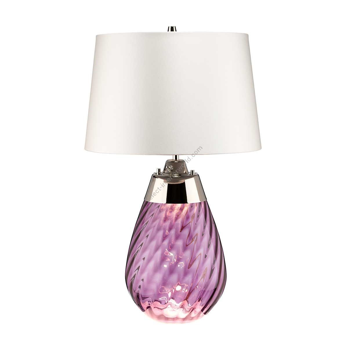 Elstead Lighting / Table Lamps / Lena Small Plum-tinted Glass & Off-White Shade
