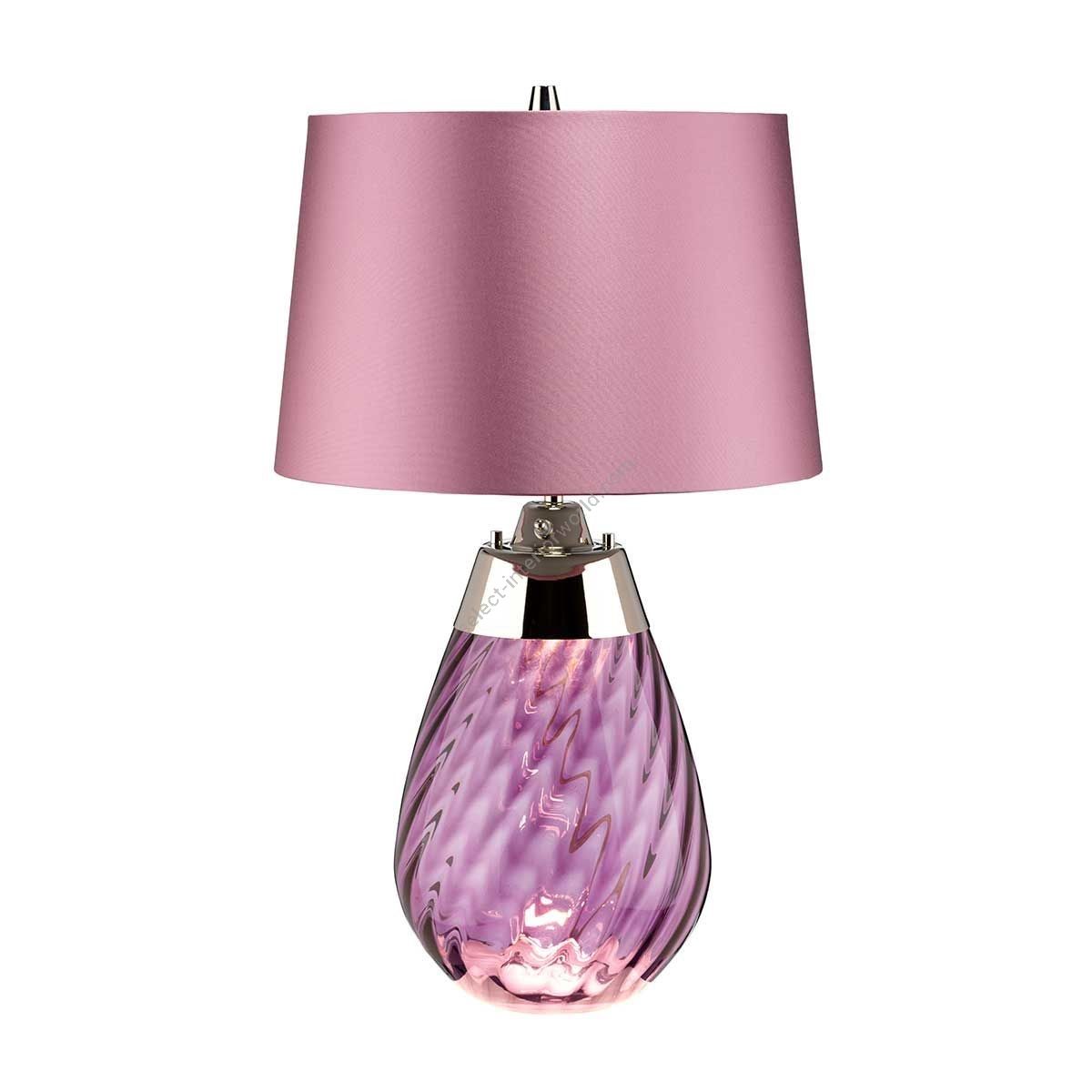 Elstead Lighting / Table Lamps / Lena Small Plum-tinted Glass & Heather Shade