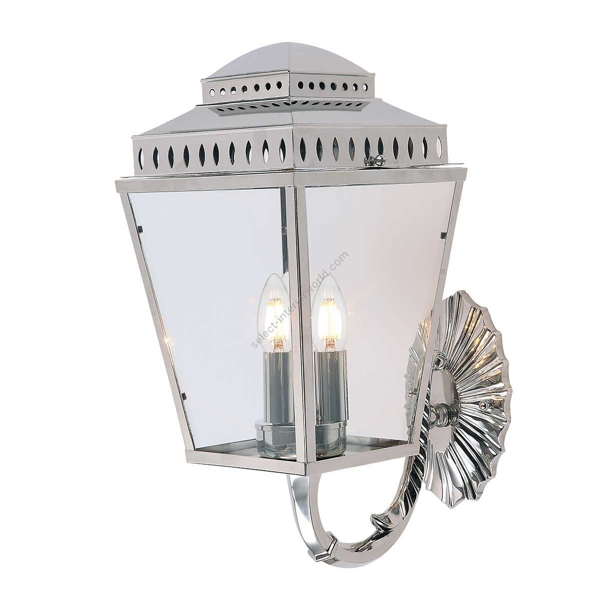 Elstead Lighting / Outdoor Wall Lights / Mansion House 3 Light Lantern Polished Nickel