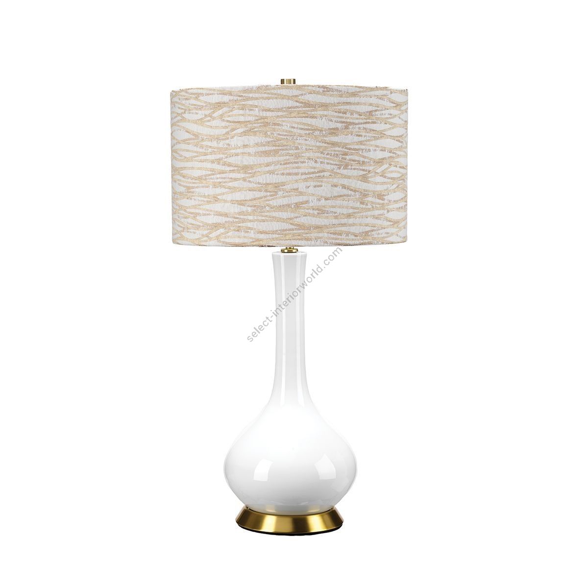 Elstead Lighting / Table Lamps / Milo 1 Aged Brass & White & Orange