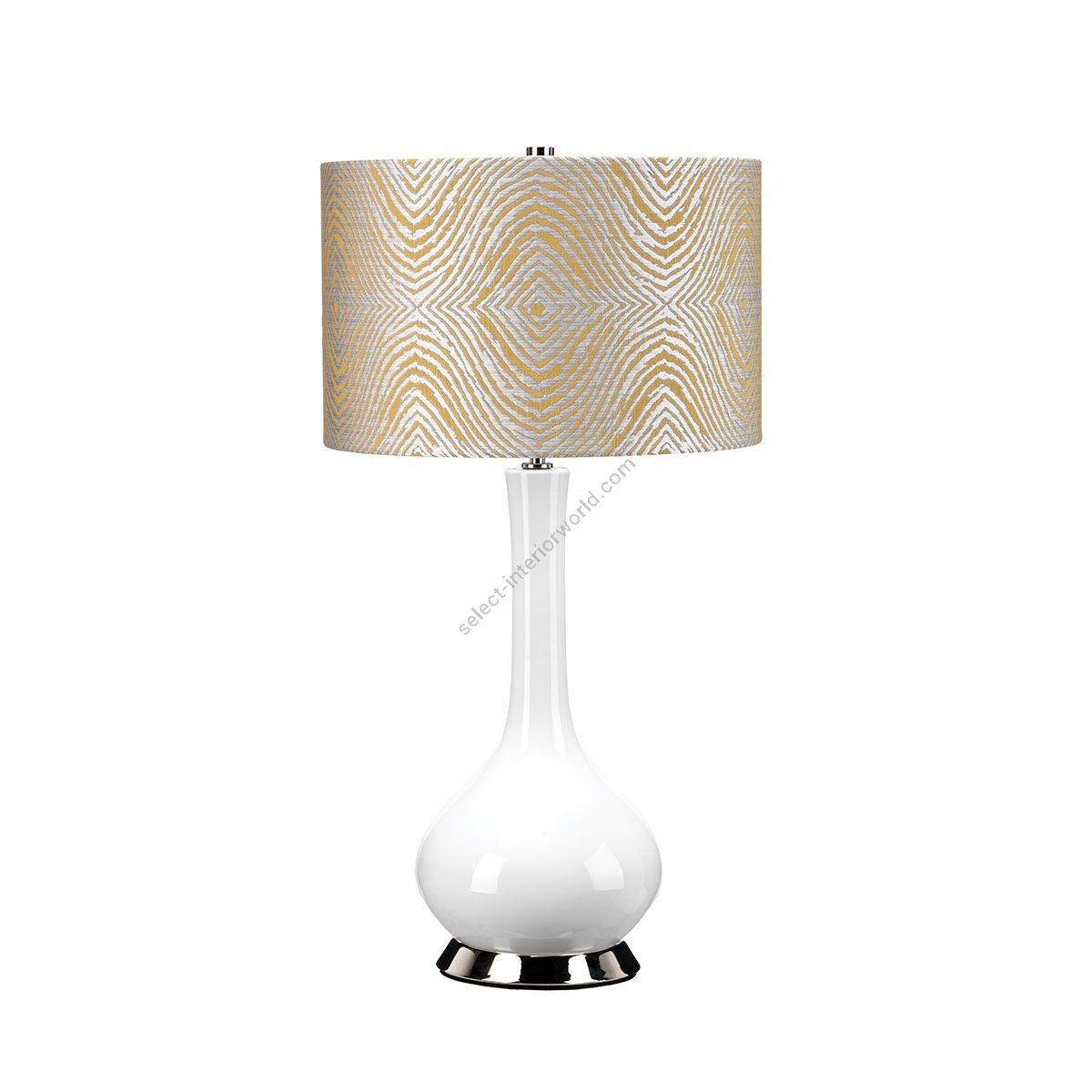 Elstead Lighting / Table Lamps / Milo 1 Polished Nickel & White-Yellow
