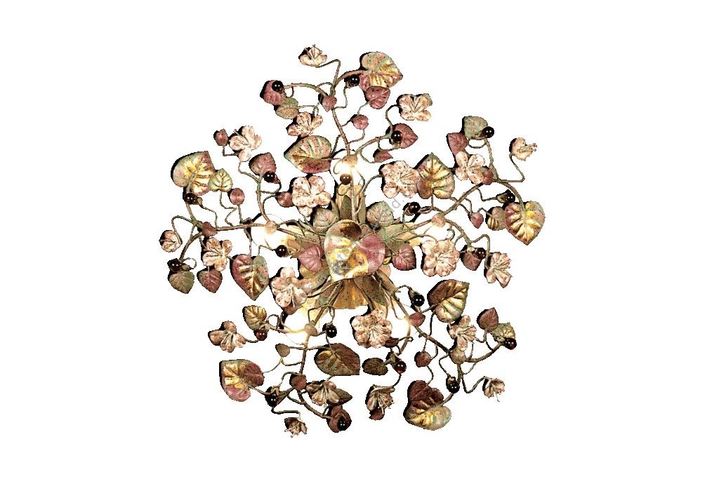 Mechini / Ceiling Lights / Wrought Iron with Murano Glass P326/5