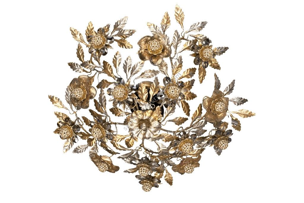 Mechini / Ceiling Lights / Wrought Iron with Bohemian Crystal and Murano Glass P355/5