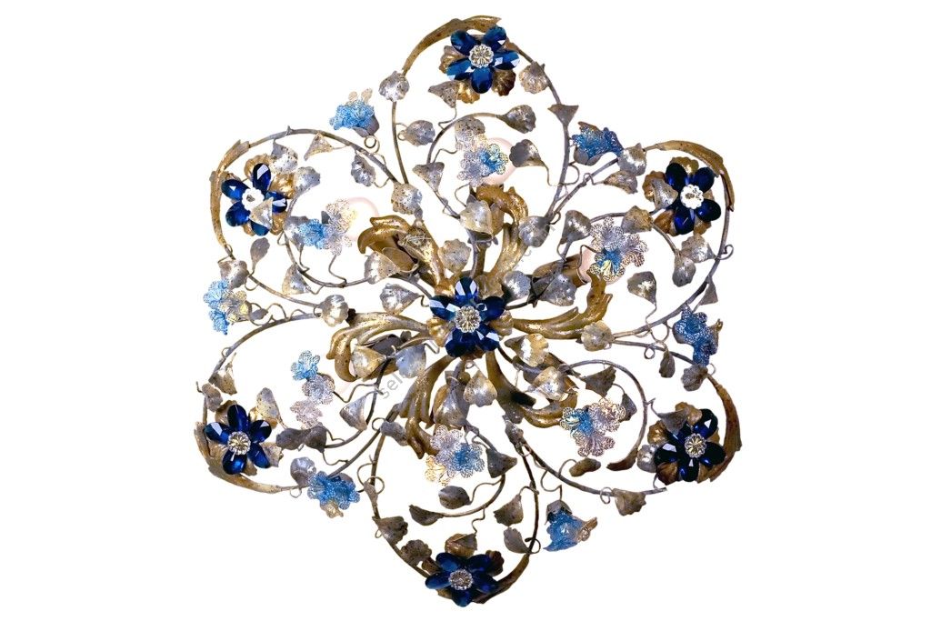 Mechini / Ceiling Lights / Coloured Bohemian Crystal and Murano Glass P583/6