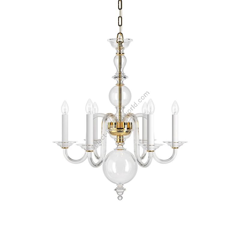Preciosa / Luxurious and Elegant Chandelier, 6 Lights / Historic Design Eugene S