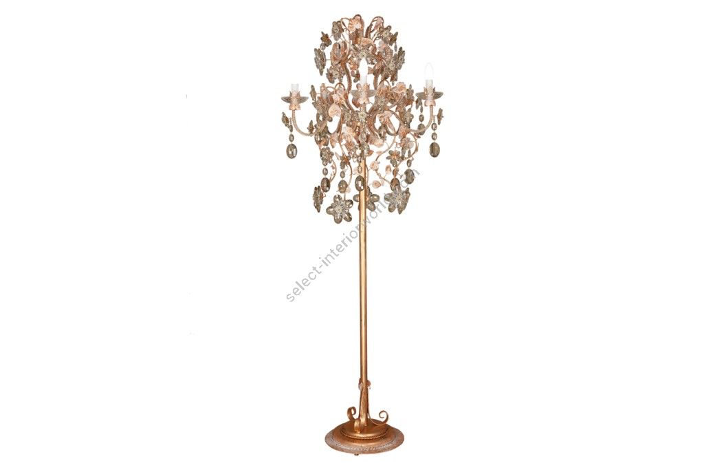 Mechini / Floor Lamps / Coloured Bohemian Crystal & Clear Pearl Banding PT296/5