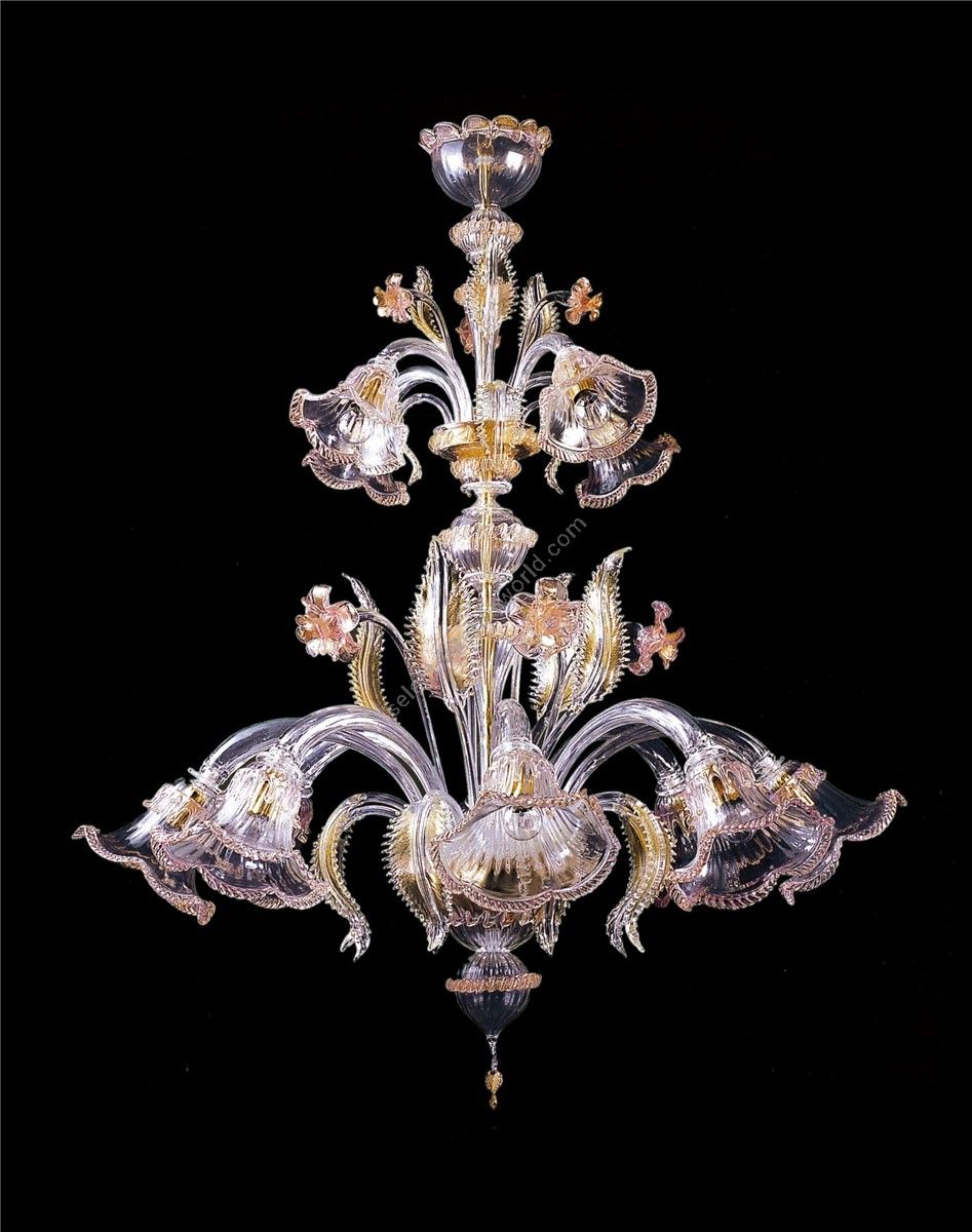 Italian Luxury Lighting / Chandeliers / Venetian Glass Multicolor 8-Light V6613 008