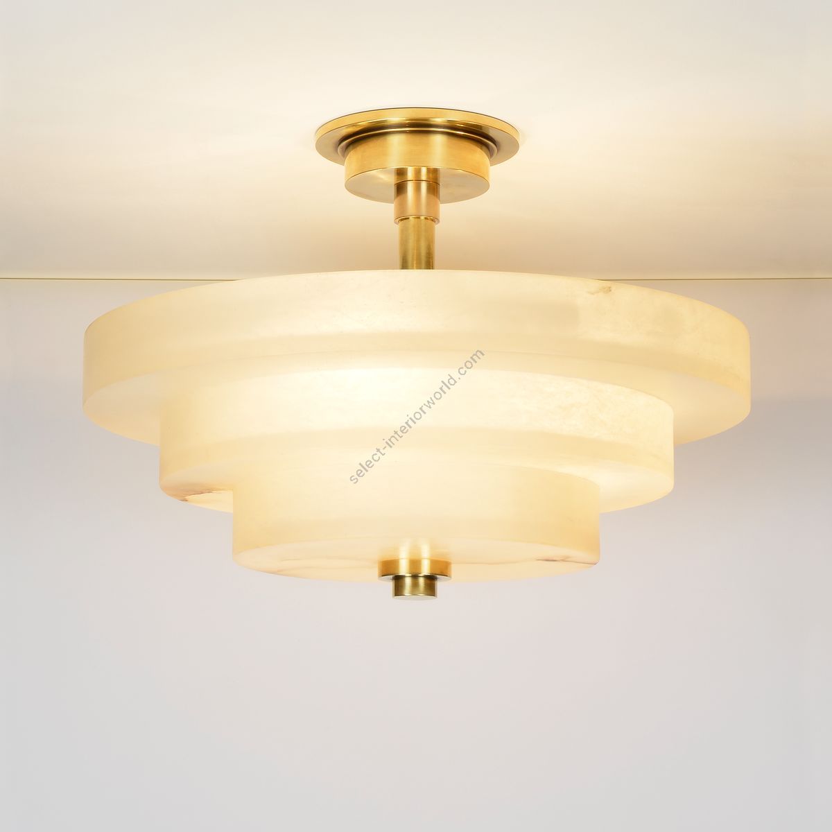 Vaughan Pershore Alabaster Semi Flush Ceiling Light / CL0230