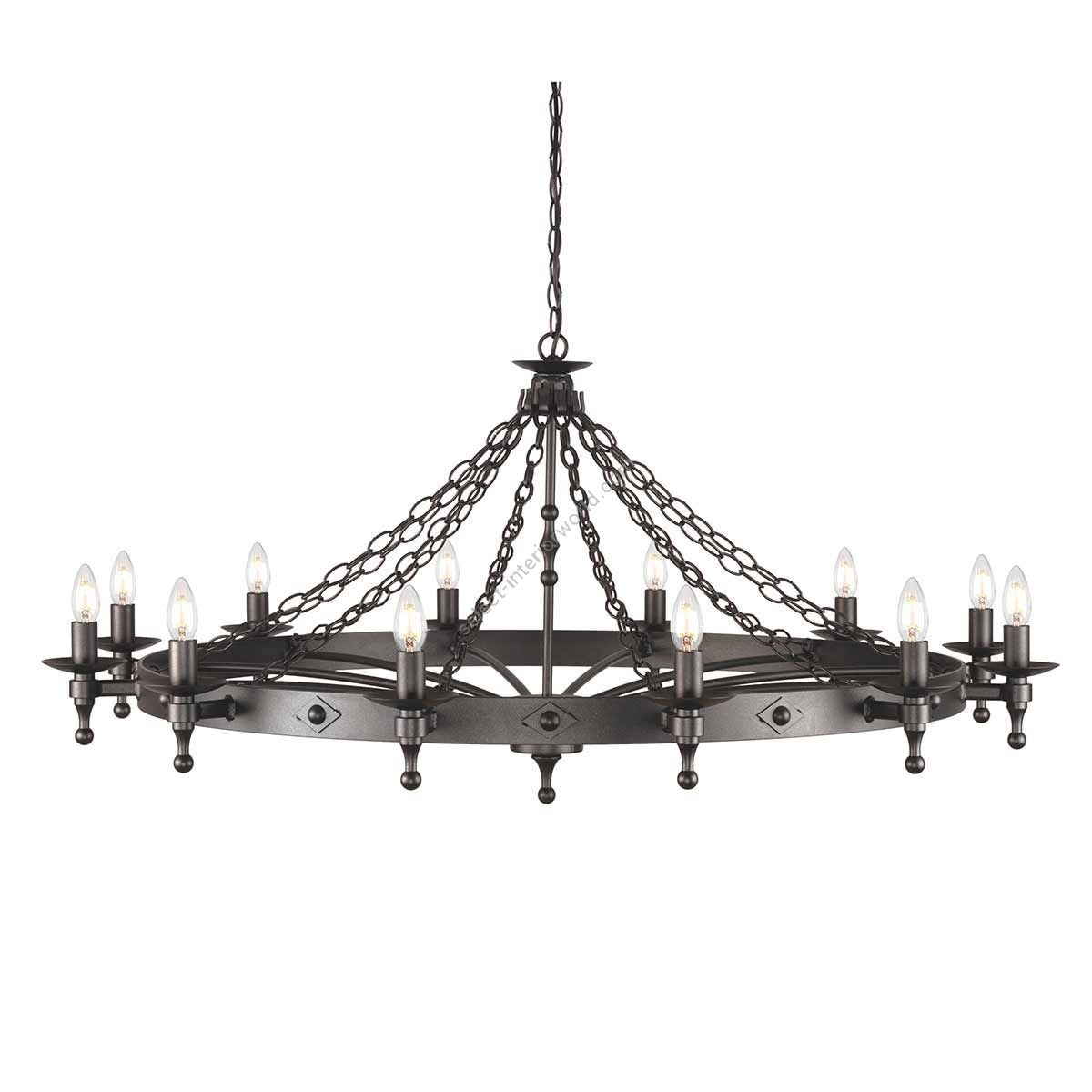 Elstead Lighting / Chandeliers / Warwick 12 Graphite Black