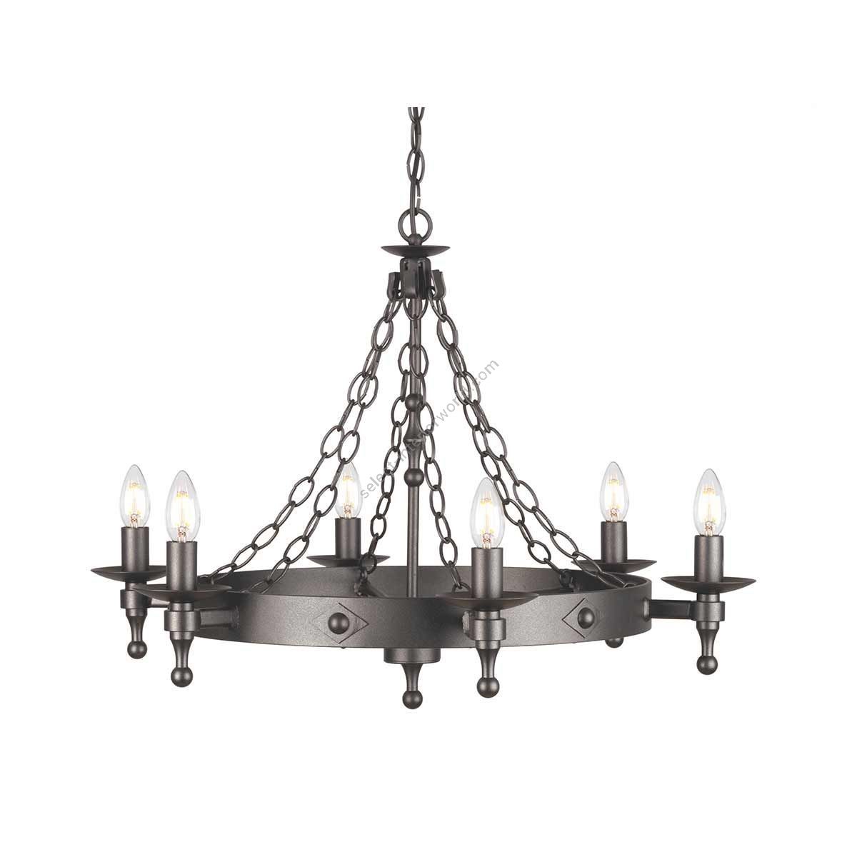 Elstead Lighting / Chandeliers / Warwick 6 Graphite Black