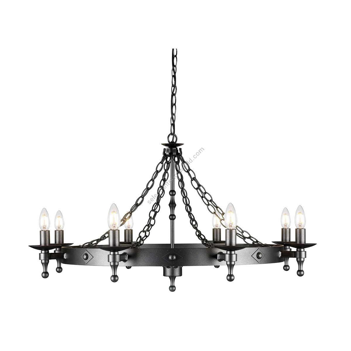 Elstead Lighting / Chandeliers / Warwick 8 Graphite Black