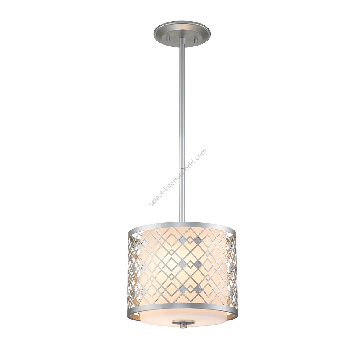 Elstead Lighting / Pendant Lights / Ziggy 2lt Small Pendant - Lacquered Silver