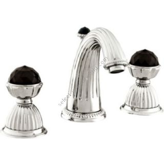 Bronces Mestre / Washbasin Fittings / Three holes basin set with Swarovski black crystal 033201.N00.50