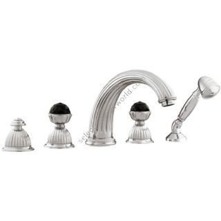 Bronces Mestre / Bath-Shower Fittings / Five holes bath set with Swarovski black crystal 033216.N00.50