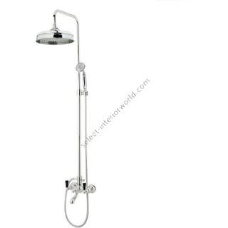 Bronces Mestre / Shower Sets / Bath shower set with column and black porcelain handles 035018.MCN.50