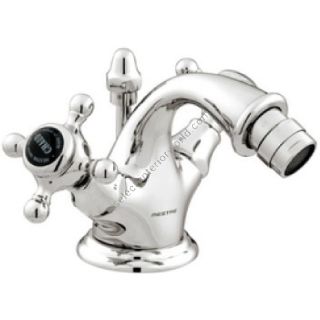 Bronces Mestre / Bidet Fittings / One hole bidet mixer with black porcelain 035020.N00.50