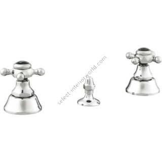 Bronces Mestre / Bidet Fittings / Three holes bidet set with black porcelain 035022.BN0.50