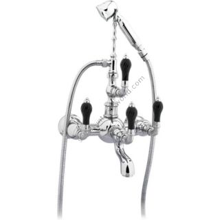 Bronces Mestre / Bath-Shower Fittings / Bath shower set with black porcelain twisted 035516.NSL.50