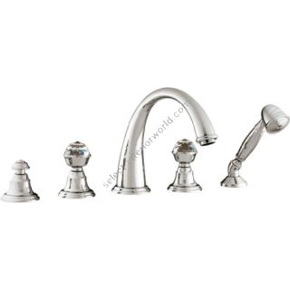 Bronces Mestre / Bath-Shower Fittings / Five holes bath set with Swarovski crystal 037216.C00.50