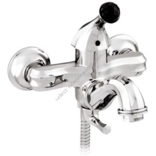 Bronces Mestre / Bath-Shower Fittings / Bath shower monolever mixer with Swarovski black crystal 038112.N00.50