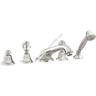 Bronces Mestre / Bath-Shower Fittings / Five holes bath set with Swarovski crystal 038116.000.50