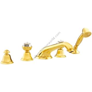 Bronces Mestre / Bath-Shower Fittings / Five holes bath set with Swarovski crystal 038216.A00.00