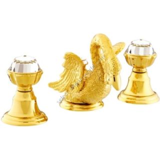 Bronces Mestre / Washbasin Fittings / Three holes basin set with Swarovski crystal 039241.A00.00