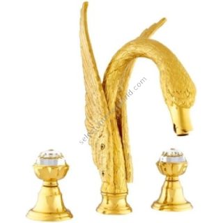 Bronces Mestre / Washbasin Fittings / Three holes basin set with Swarovski crystal 039251.A00.00